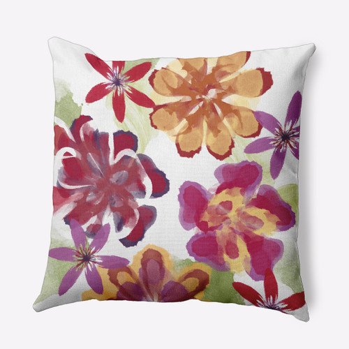 20" x 20" Red and Orange Ani Flower Outdoor Throw Pillow