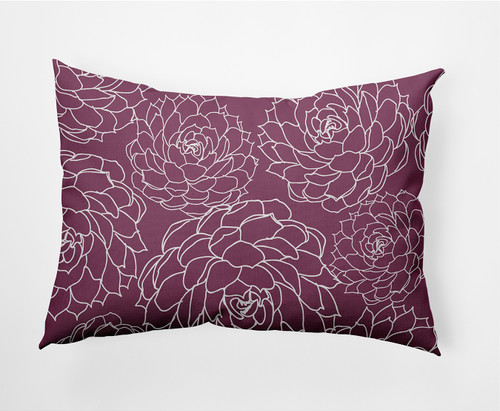 14" x 20" Purple and White Olena Rectangular Outdoor Throw Pillow