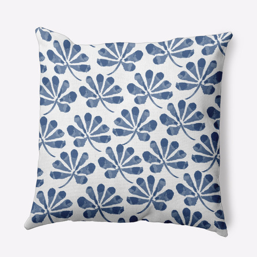 16" x 16" Blue and White Ina Flower Outdoor Throw Pillow