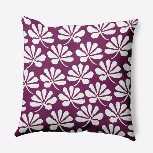 16" x 16" Purple and White Ingrid Outdoor Throw Pillow