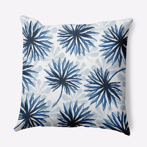 16" x 16" Blue and White Spike and Stamp Outdoor Throw Pillow