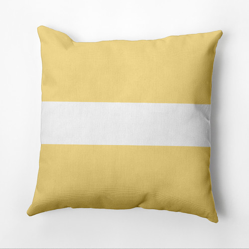 16" x 16" Yellow and White Striped Outdoor Throw Pillow