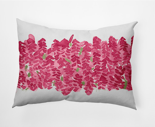 14" x 20" Pink and White Flower Bell Outdoor Throw Pillow