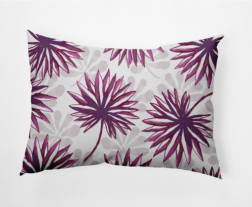 14" x 20" Purple and White Spike and Stamp Rectangular Outdoor Throw Pillow