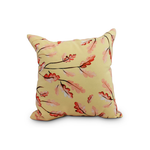 18" Yellow and Orange Wild Oak Leaves Decorative Outdoor Pillow - Down Alternative Filling
