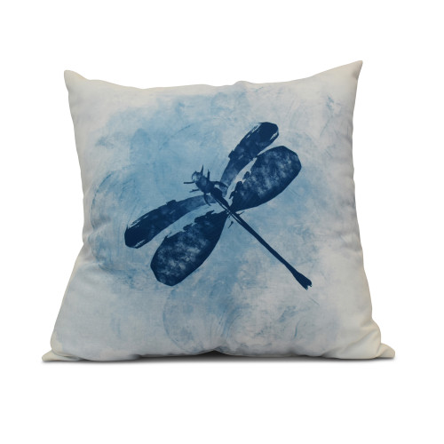Dragonfly Outdoor Throw Pillow - 18" - Blue and White