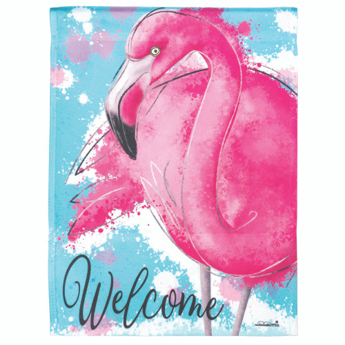 Welcome Flamingo Outdoor House Flag 44" x 30"