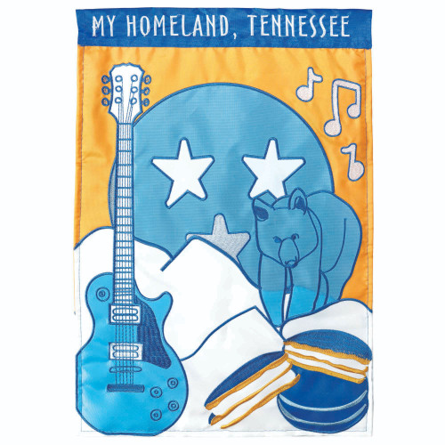 Double Applique My Homeland Tennessee Outdoor Garden Flag - 18" x 13"