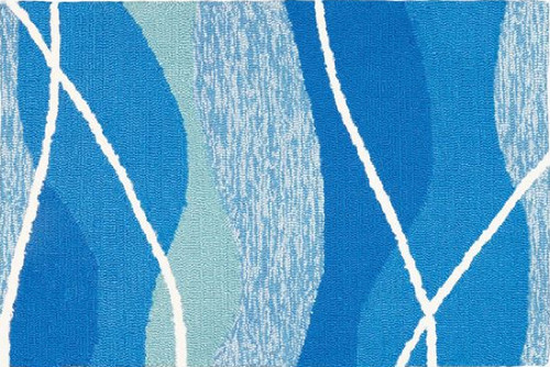 Tranquility Bay Blue and White Outdoor Area Rug 5' x 7'