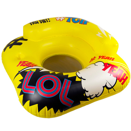 Unique Pool Fun! 47" Inflatable Yellow & Black Teen Abbreviation Swimming Pool Lounge Chair