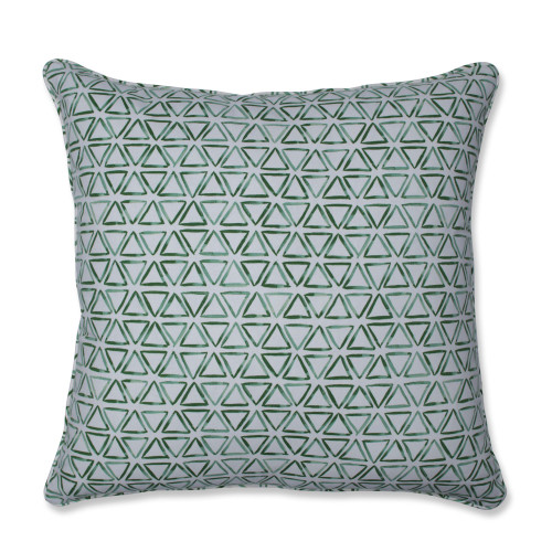 25" Green and White Triangles Verte Square Outdoor Floor Pillow