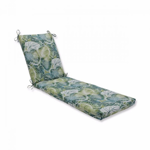 Tropical Outdoor Patio Chaise Lounge Cushion - 80" - Green and White