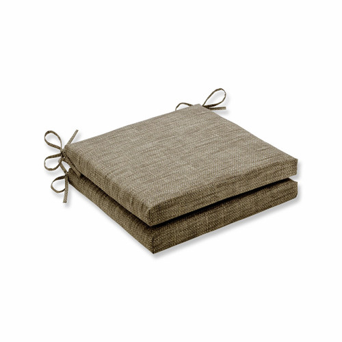 Square Outdoor Patio Seat Cushions - 20" - Set of 2 - Brown and Gray