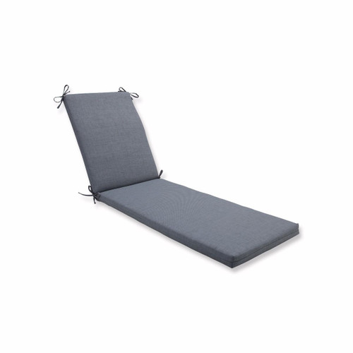80" Solid Gray Outdoor Chaise Lounge Patio Cushion with Ties