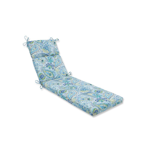 Rectangular Paisley Outdoor Chaise Lounge Cushion - 72.5" - Gilford Baltic Blue and Green