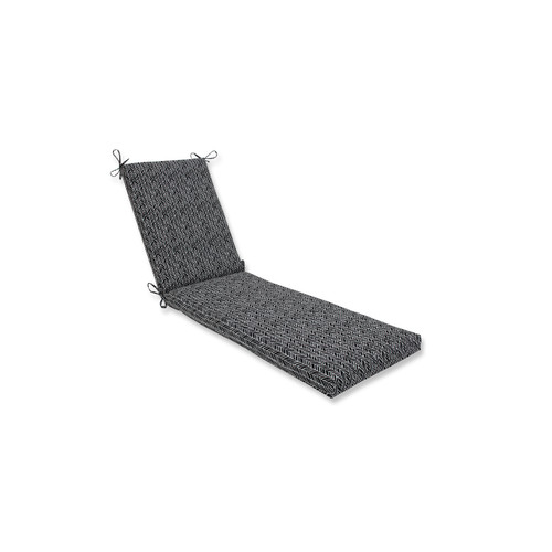 Herringbone Night Outdoor Chaise Lounge Cushion - 80" - Tuxedo Black and White