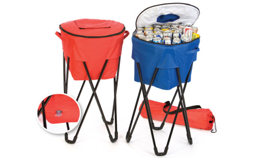 Portable Fold-Up Standing Cooler For Picnics and Tailgating Holds 72 Cans - Red