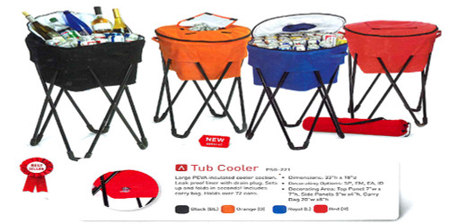 Portable Fold-Up Standing Cooler For Picnics & Tailgating Holds 72 Cans - Orange