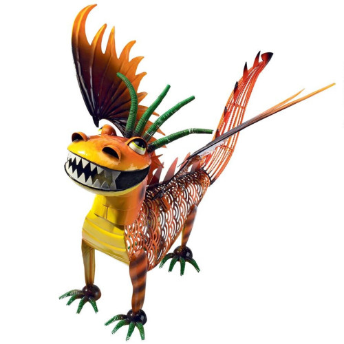 Make a Bold Statement with the 23" Orange and Yellow Cheddar the Gothic Dragon Garden Statue