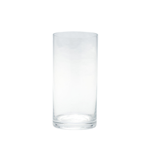 8" Clear Cylinder Hand Blown Glass Candle Holder