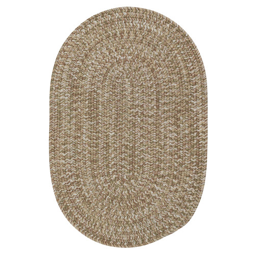 8' x 10' Brown and White All Purpose Handcrafted Reversible Oval Outdoor Area Throw Rug