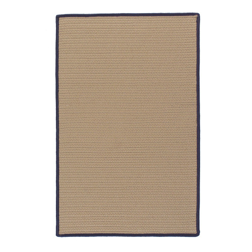 6' x 8' Navy Blue and Beige All Purpose Handcrafted Reversible Rectangular Outdoor Area Throw Rug