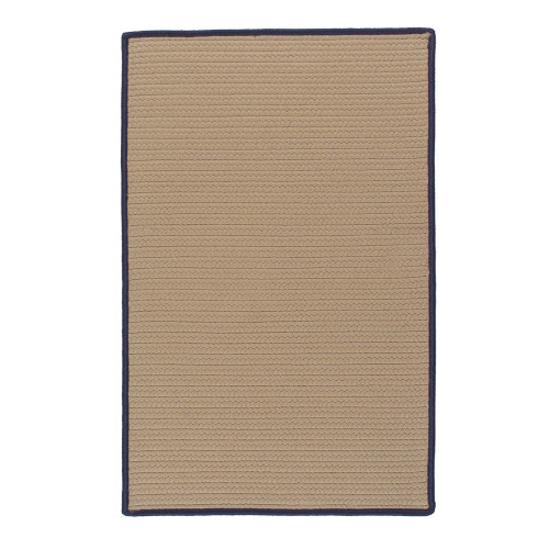 5' x 8' Navy Blue and Beige All Purpose Handcrafted Reversible Rectangular Outdoor Area Throw Rug