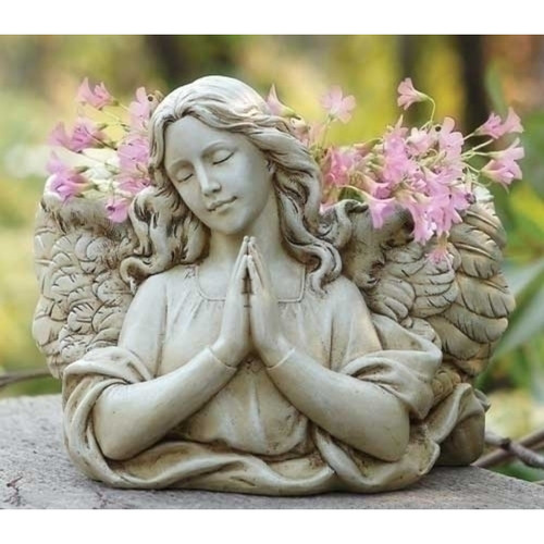 8.5" Praying Angel Wing Outdoor Garden Planter Statue