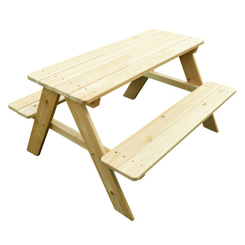 35" Ash Brown Contemporary Wooden Kids Picnic Table