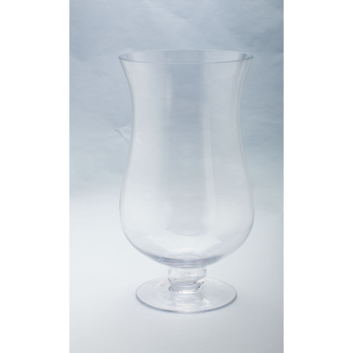 Handblown Glass Hurricane Pillar Candle Holder - 16" - Clear