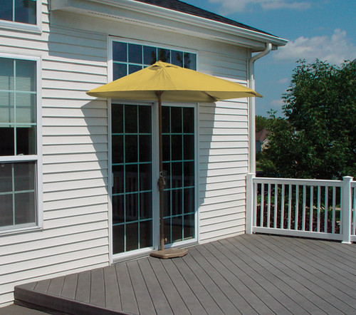 7.5' Yellow Olefin Half Canopy Outdoor Patio Market Umbrella