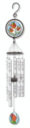 30" Stained Glass Sonnet Sounds 'In Memory' Wind Chimes - Cherished Remembrance