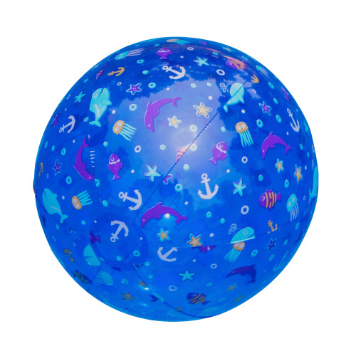18" Nautical Ocean Animals and Anchor Blue Beach Ball