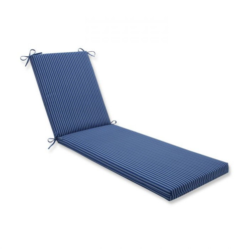 Striped UV-Resistant Outdoor Patio Chaise Lounge Cushion - 80" - Blue and White