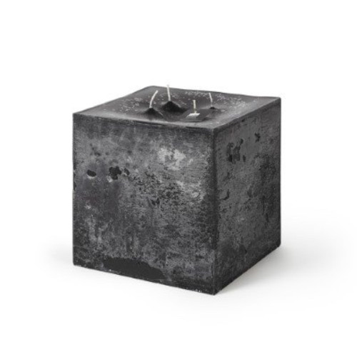 7.85" Black Square 4-Wick Solid Pillar Candle