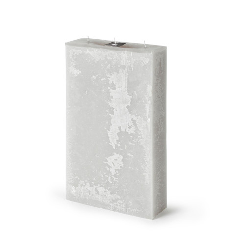 15.75 Linen Rectangle 3-Wick Pillar Wax Candle