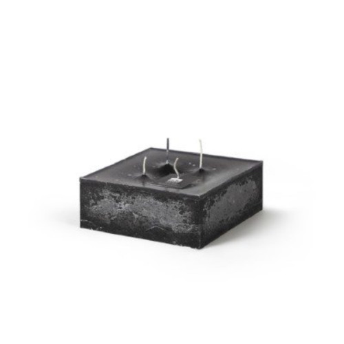 6" Black Square 4-Wick Pillar Candle