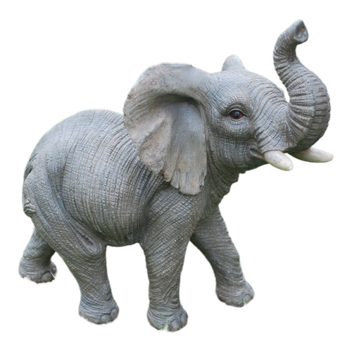 12" Elephant with Trunk Up Outdoor Garden Statue