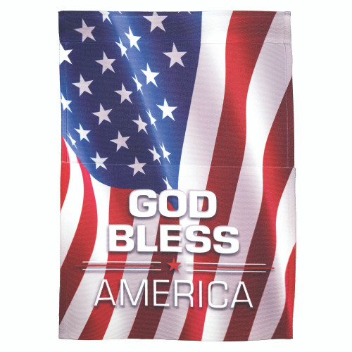 Set of 2 Blue and Red God Bless America Outdoor Garden Flag 18" x 13"