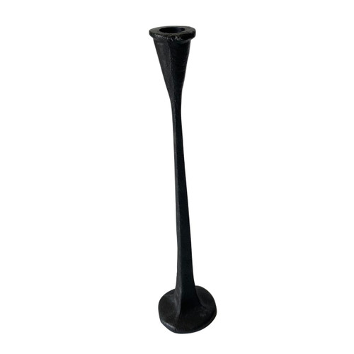 14" Black Contemporary Large Taper Candle Holder