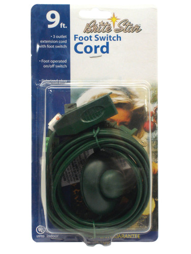 9' Brite Star Indoor 3 Outlet Extension Cord with Foot Switch