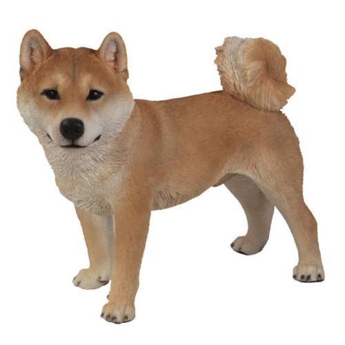 19.5" Beige and Brown Modern Standing Dog Statue