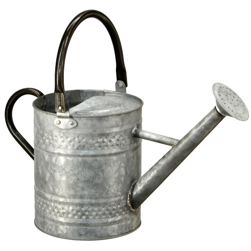 16" Antique Glossy Galvanized Outdoor Watering Can