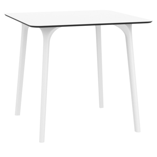 31.5" White Patio Outdoor Square Dining Table - Sturdy, Stylish, and Versatile for Indoor and Outdoor Use