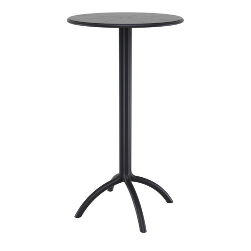 42.5" Black Durable Round Outdoor Patio Bar Table - Stylish, Resilient, and Versatile