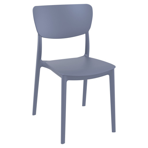 33" Transitional Design Gray Stackable Patio Dining Chair - Ideal for Restaurants, Cafes, and More