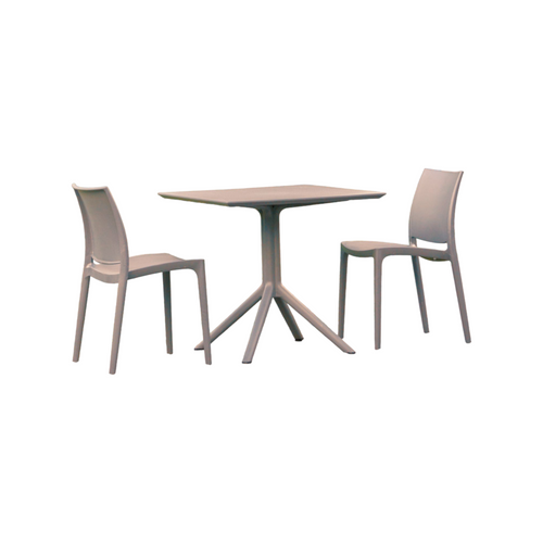 Durable 3-Piece Dark Gray Patio Dining Set - Ideal for Outdoor Gatherings