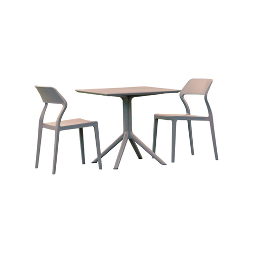 Durable 3-Piece Gray Patio Dining Set - Perfect for Outdoor Gatherings