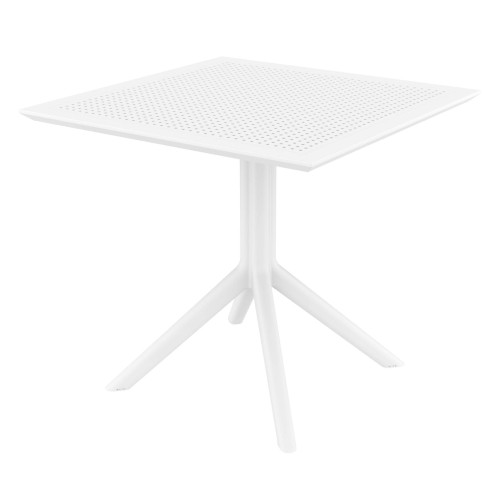 Stylish and Practical 31.5" White Solid Square Dining Table for Indoor and Outdoor Use