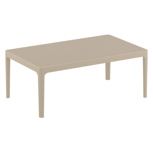 39.5" Taupe Brown Patio Solid Rectangular Lounge Coffee Table - Perfect for Conversations and Leisure